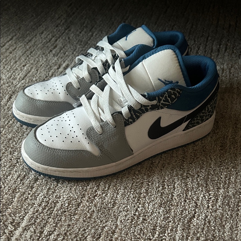 Jordan Athletic Shoes White and Blue